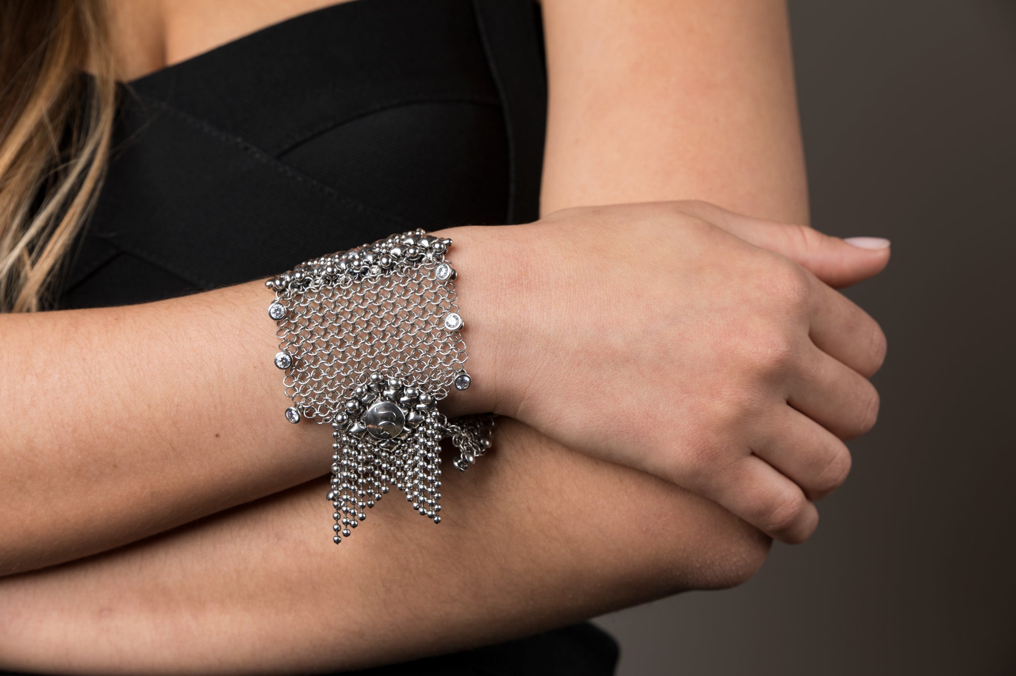 SG Liquid Metal CMB9Z-N Chrome Finish BraceletSG Liquid Metal CMB9Z-N Chrome Finish Bracelet by Sergio Gutierrez