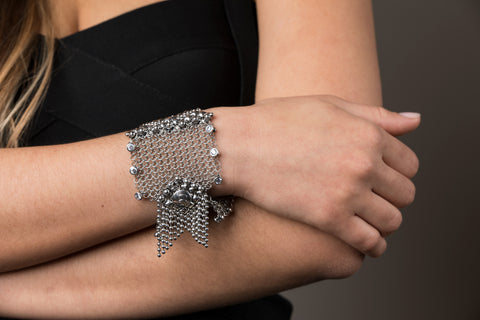 SG Liquid Metal CMB9Z-N Chrome Finish Bracelet by Sergio Gutierrez