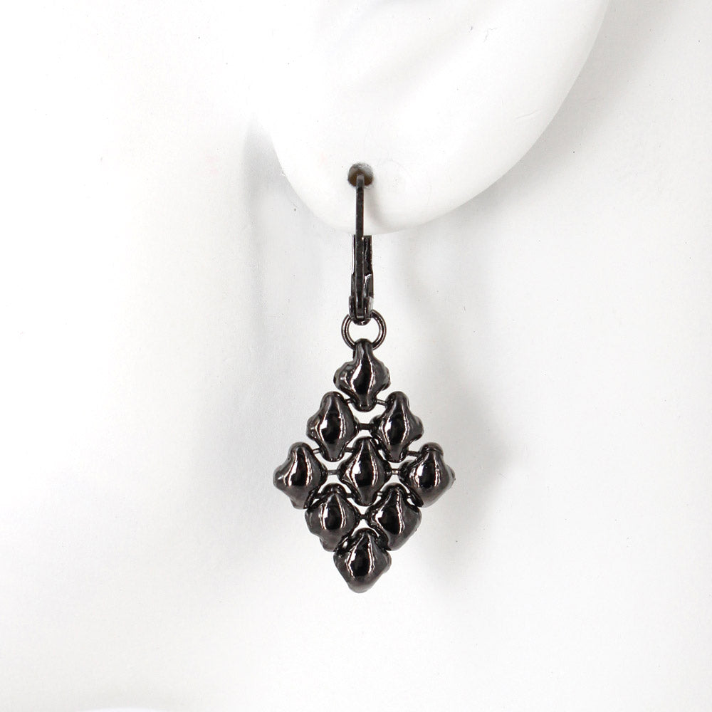 SG Liquid Metal E11-BLK Black Chrome Finish Earrings by Sergio Gutierrez
