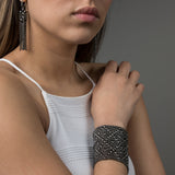 SG Liquid Metal E14-BLK Black Chrome Finish Earrings by Sergio Gutierrez