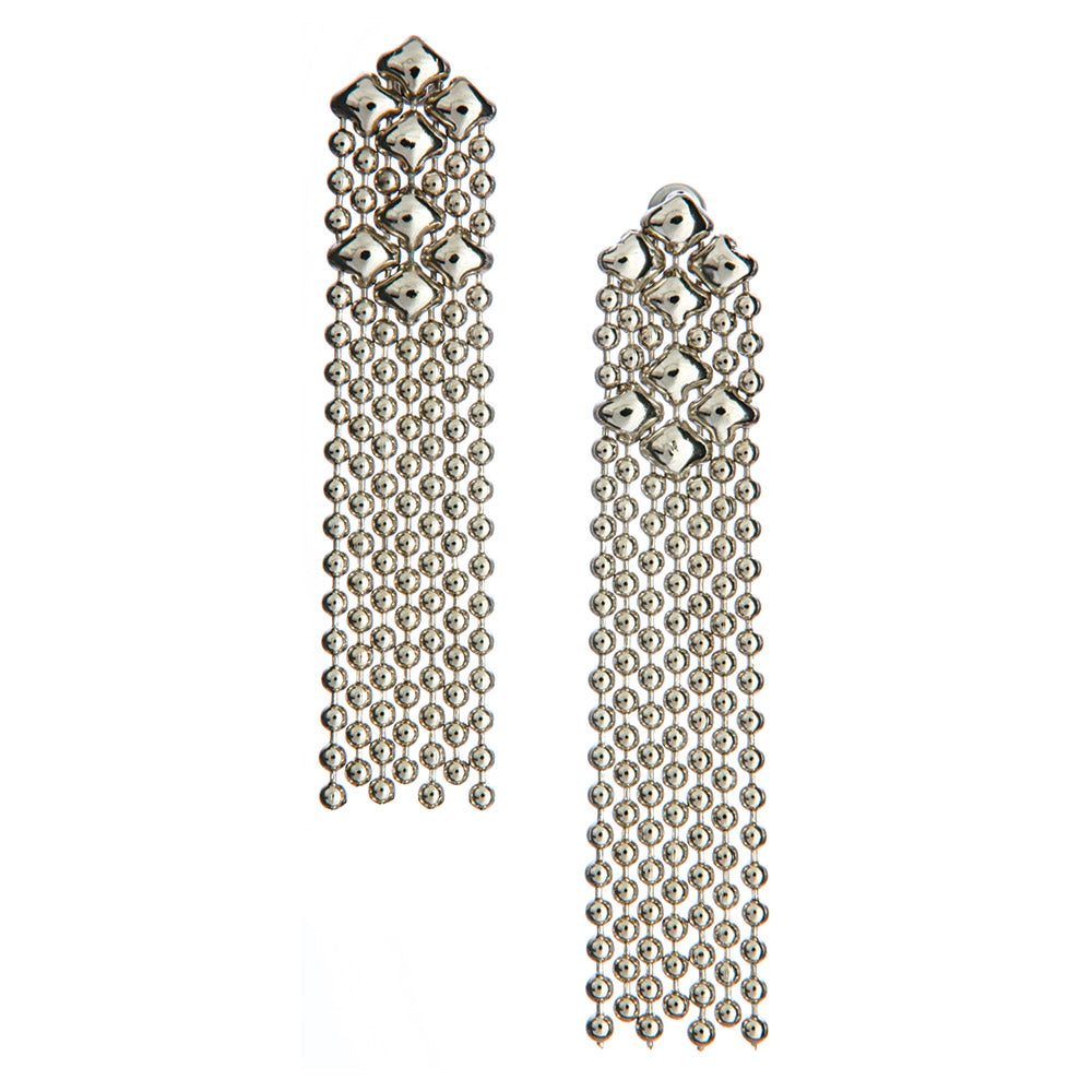 SG Liquid Metal E14-N Chrome Finish Earrings by Sergio Gutierrez