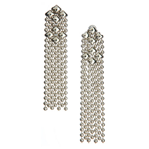 SG Liquid Metal E14-N Chrome Finish Earrings by Sergio Gutierrez
