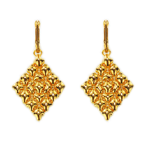 SG Liquid Metal E15-G24K Gold 24K Finish EARRINGS by Sergio Gutierrez