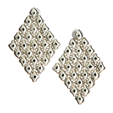 SG Liquid Metal E17-N Chrome Finish Earrings by Sergio Gutierrez