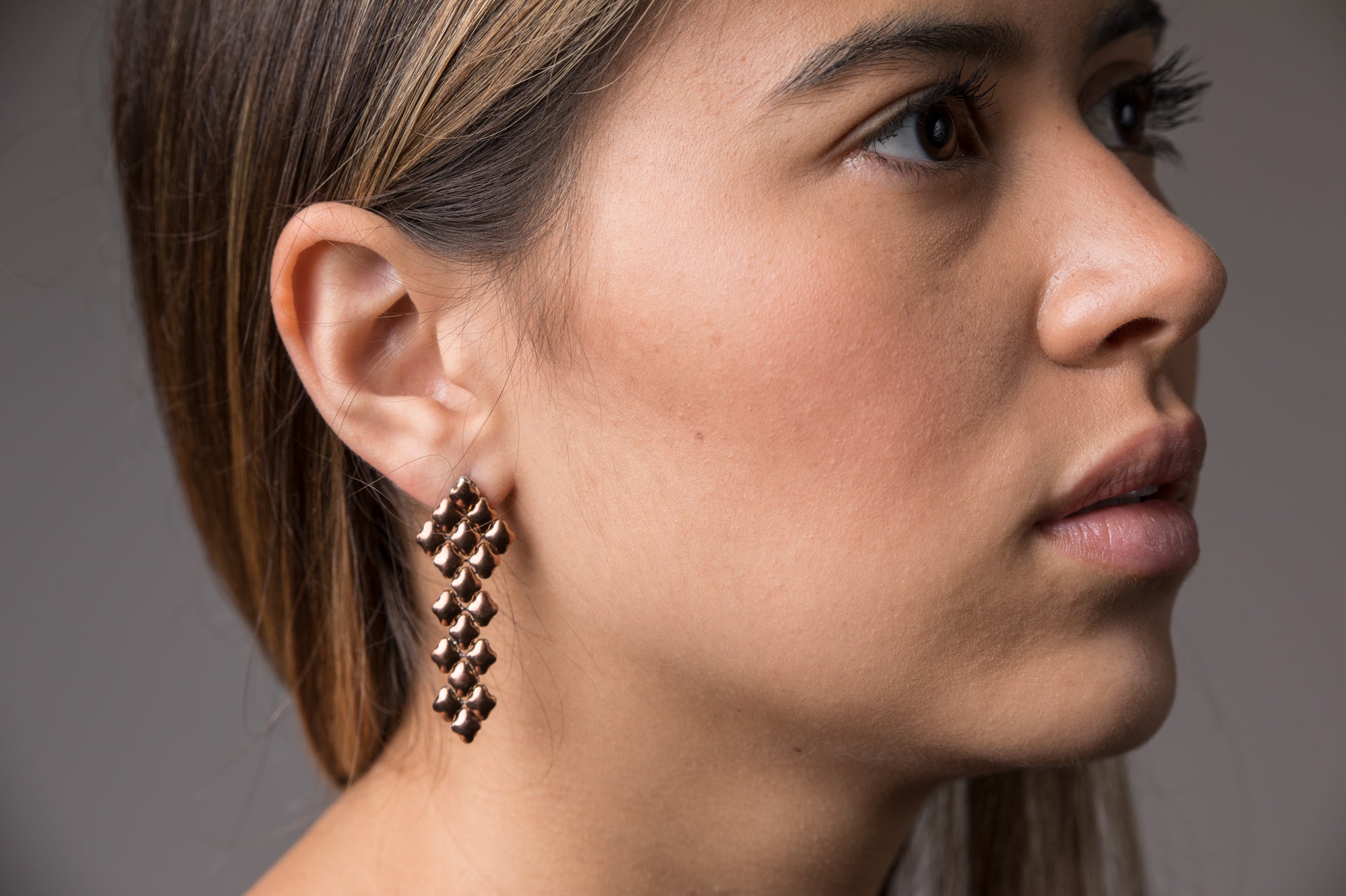SG Liquid Metal E3 - SS / Rose Titanium (Stainless Steel Earring) by Sergio Gutierrez