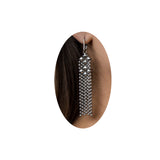 SG Liquid Metal E31 - AS Antique Silver Finish Earrings (Tiny delicate ball chain) by Sergio Gutierrez