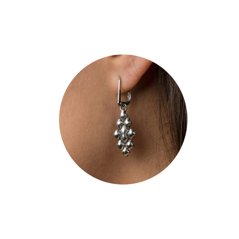 SG Liquid Metal E32 - AS Antique Silver Finish Earrings by Sergio Gutierrez