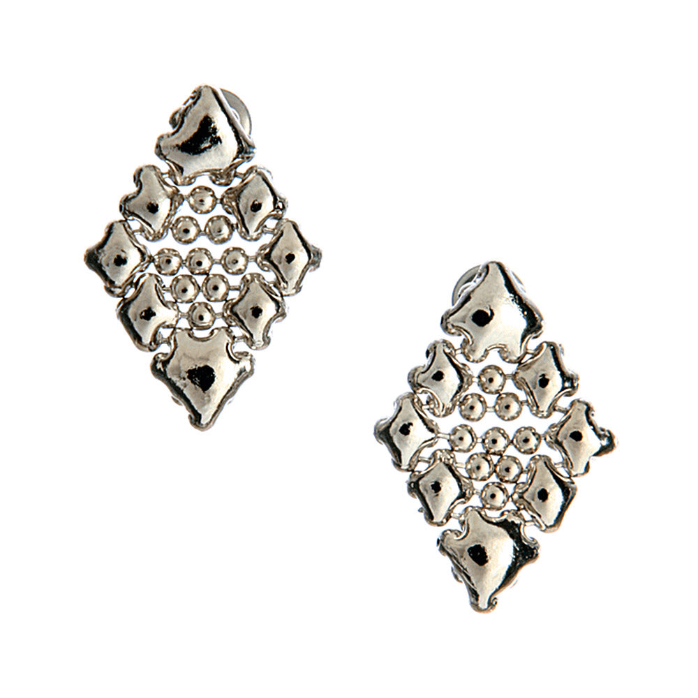 SG Liquid Metal E38-N Chrome Finish Earrings by Sergio Gutierrez