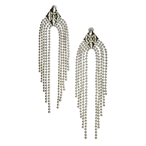 SG Liquid Metal E42-N Chrome Finish Earrings by Sergio Gutierrez