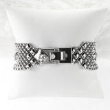 SG Liquid Metal ICB10-N Chrome Finish Bracelet with Zircons and Swarovski Crystal by Sergio Gutierrez