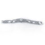 SG Liquid Metal ICB5-N Chrome Finish Bracelet with Zircons and Swarovski Crystal by Sergio Gutierrez