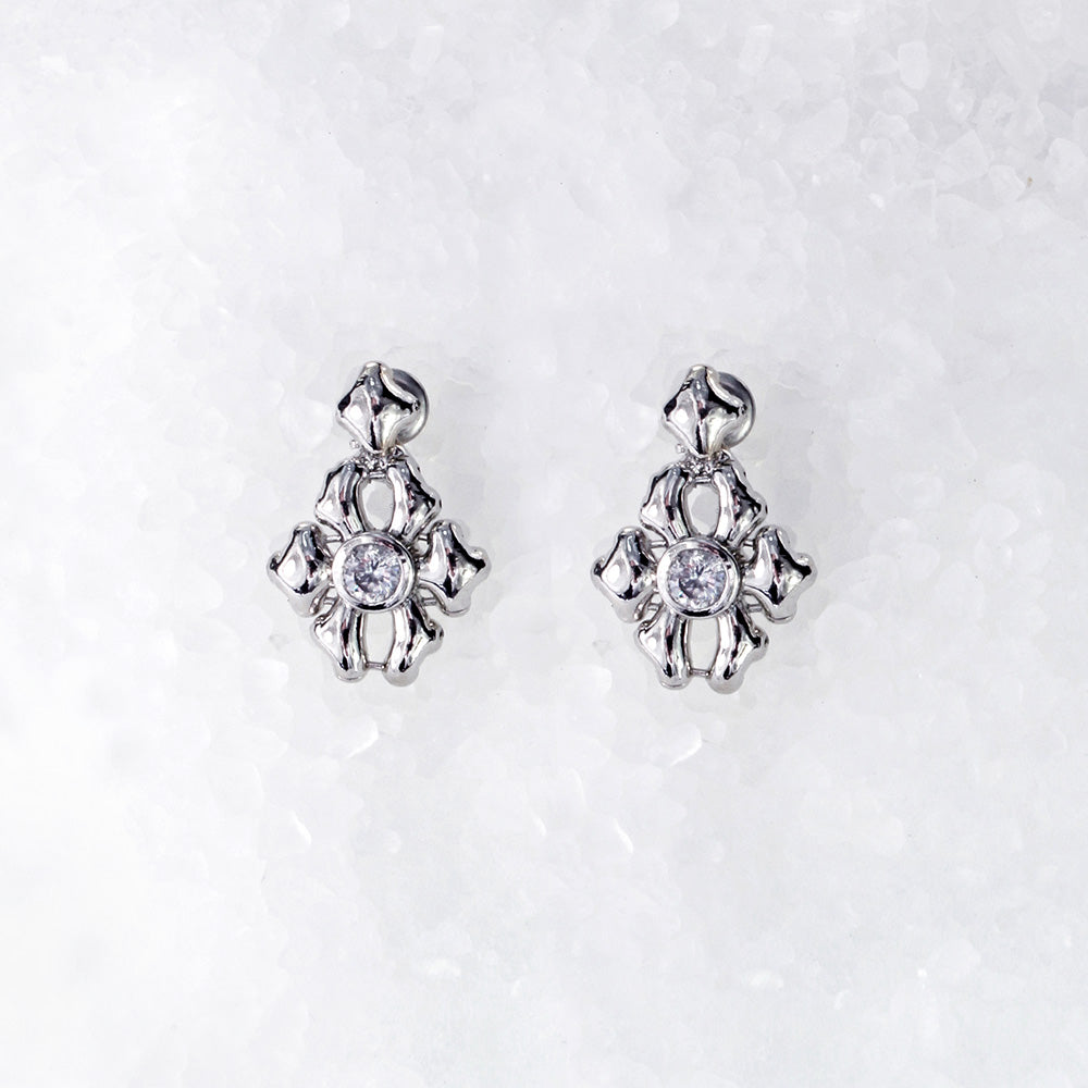 SG Liquid Metal ICE2-N Ice Collection (Chrome Finish) Earrings by Sergio Gutierrez
