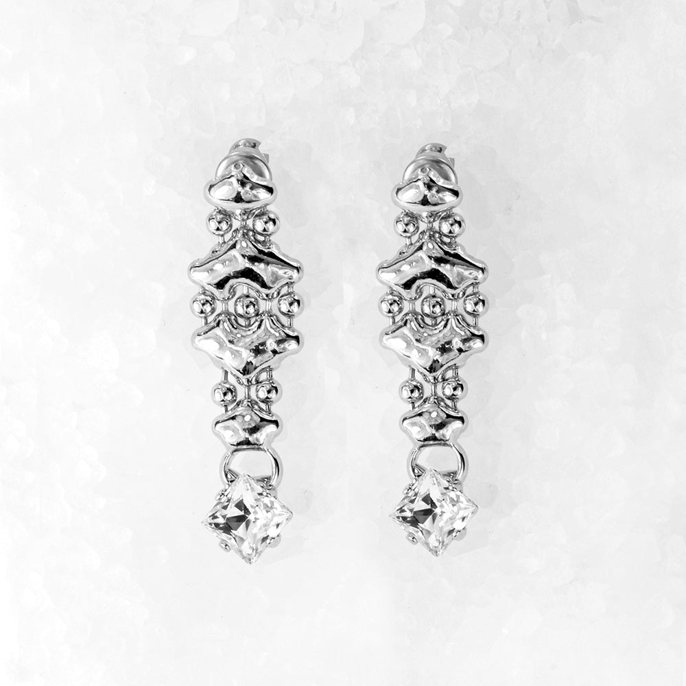 SG Liquid Metal ICE3-N Ice Collection (Chrome Finish) Earrings by Sergio Gutierrez
