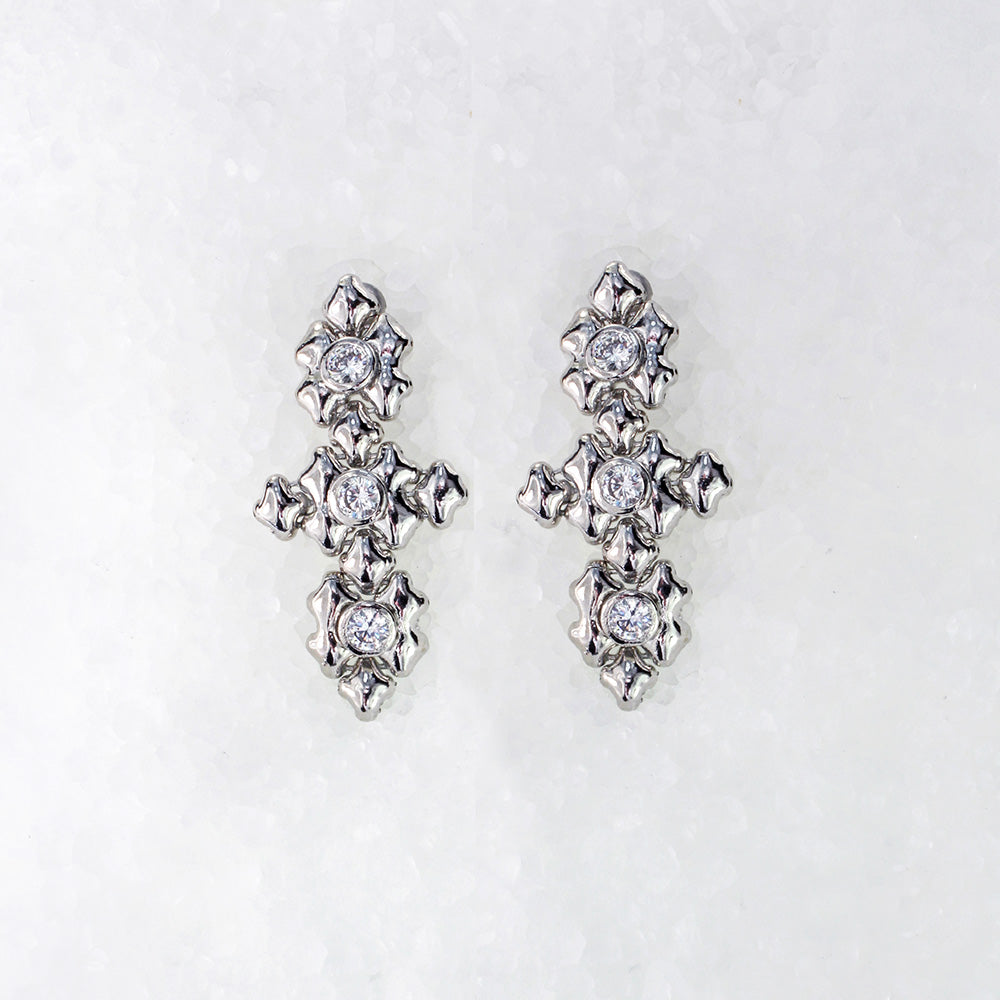 SG Liquid Metal ICE5-N Ice Collection (Chrome Finish) Earrings by Sergio Gutierrez