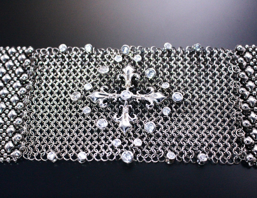 SG Liquid Metal Chainmail CMB8ZCR - AS (antique silver finish) Bracelet by Sergio Gutierrez