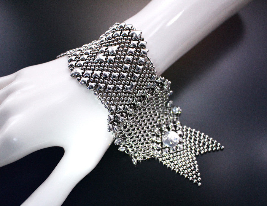 SG Liquid Metal Chainmail CMB9Z - AS (antique silver finish) Bracelet by Sergio Gutierrez