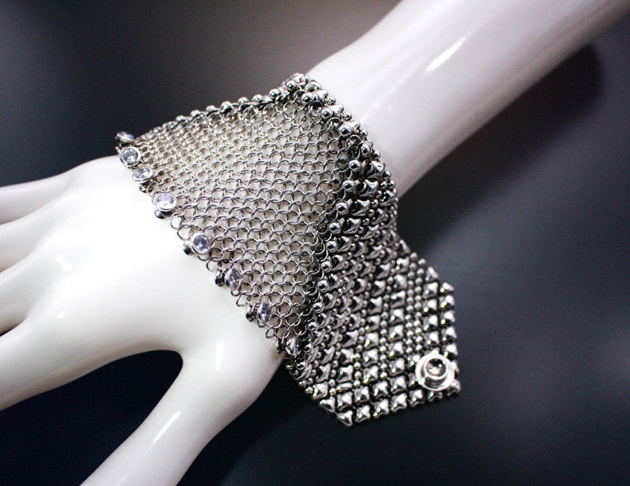 SG Liquid Metal Chainmail CMB6 Z - AS (antique silver finish) Bracelet by Sergio Gutierrez