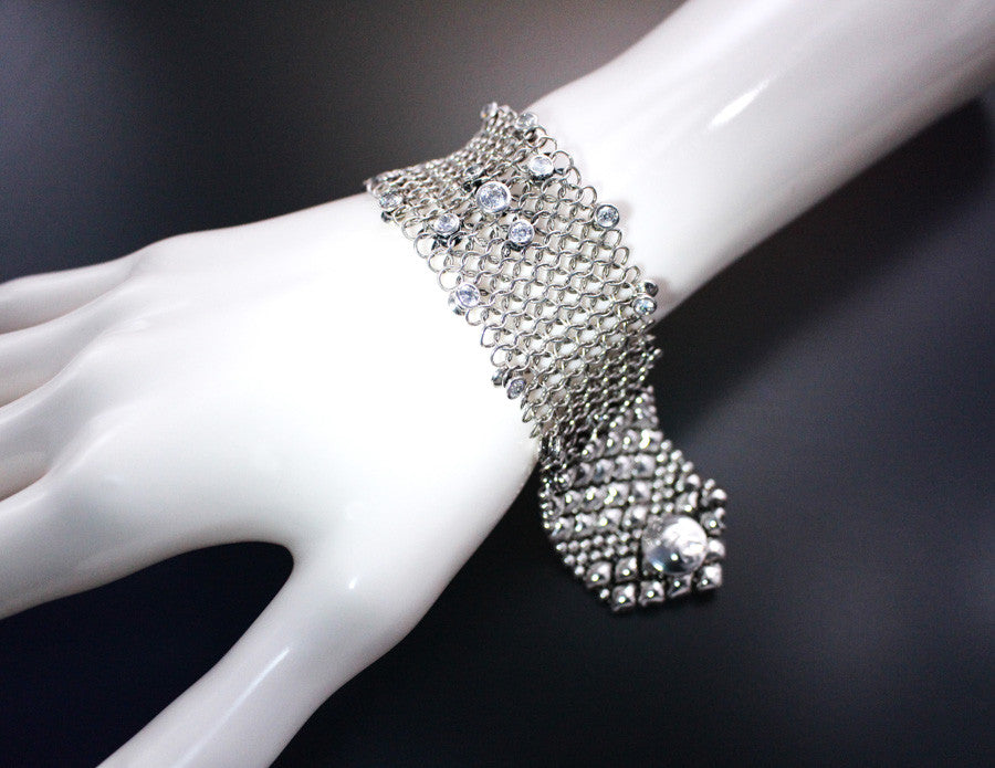 SG Liquid Metal Chainmail by Sergio Gutierrez CMB2 Z - AS (antique silver finish) Bracelet