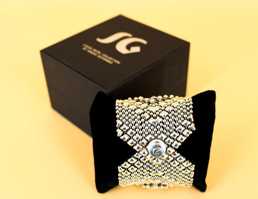 SG Liquid Metal Chainmail by Sergio Gutierrez CMB4 Z - AS (antique silver finish) Bracelet