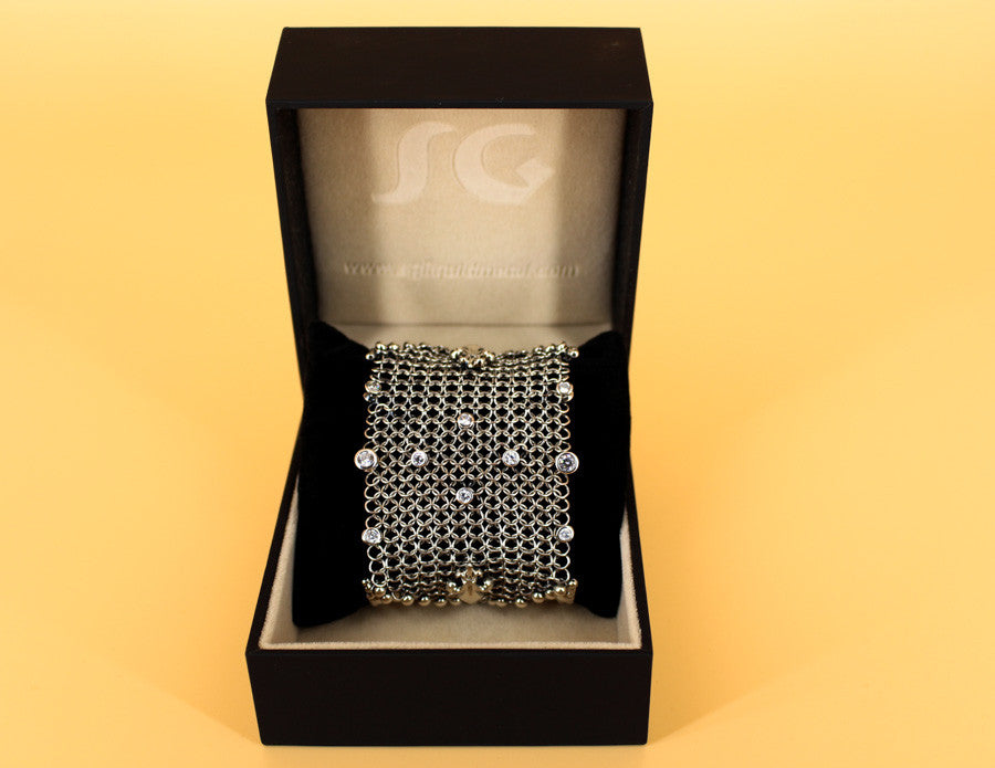 SG Liquid Metal Chainmail by Sergio Gutierrez CMB4 Z - AS (antique silver finish) Bracelet