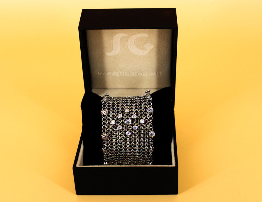 SG Liquid Metal Chainmail by Sergio Gutierrez CMB3 Z - AS (antique silver finish) Bracelet