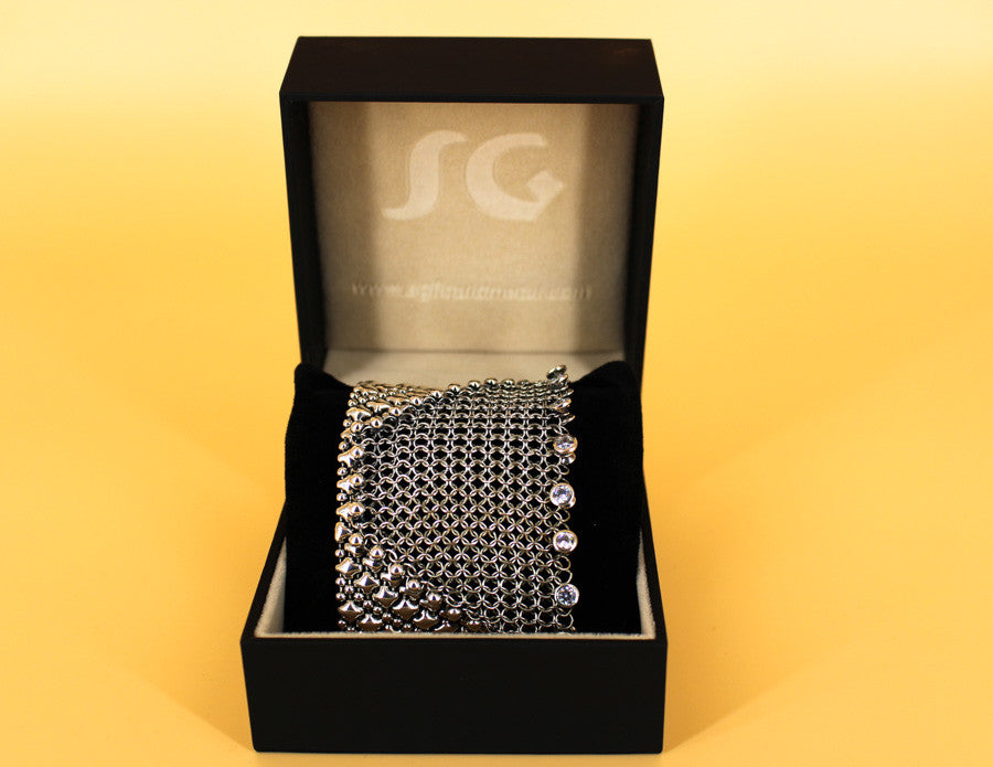 SG Liquid Metal Chainmail CMB6 Z - AS (antique silver finish) Bracelet by Sergio Gutierrez