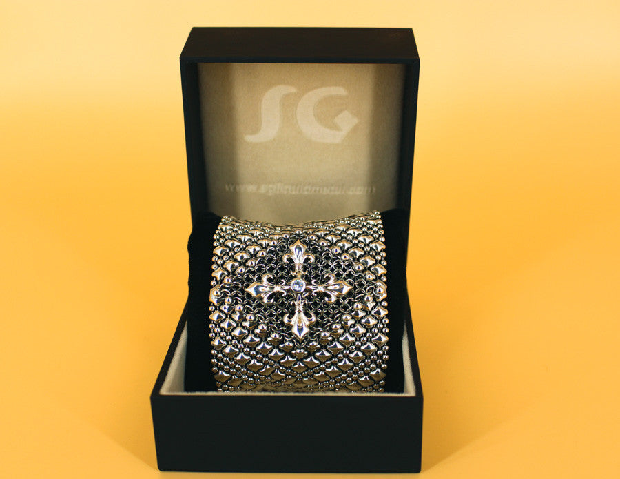 SG Liquid Metal Chainmail CMB7ZCR - AS (antique silver finish) Bracelet by Sergio Gutierrez