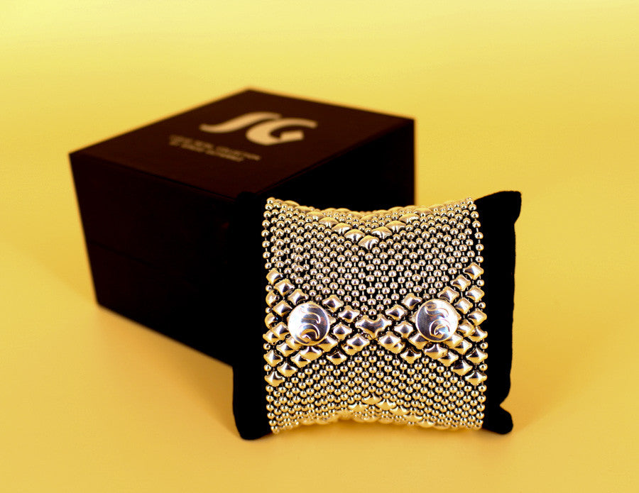 SG Liquid Metal Chainmail CMB7ZCR - AS (antique silver finish) Bracelet by Sergio Gutierrez