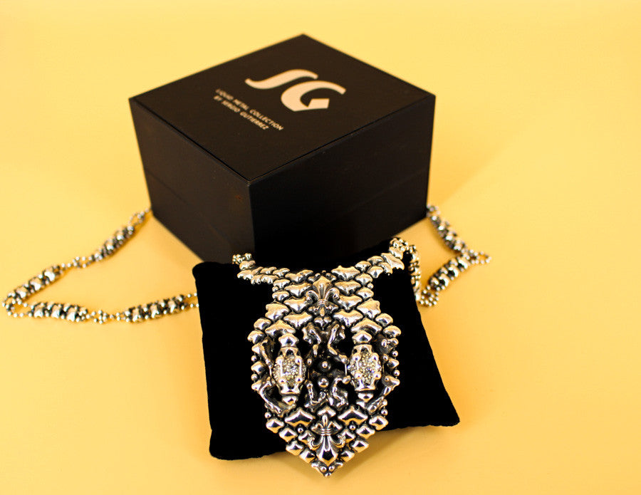SG Liquid Metal LEN 3917 – Antique silver finish necklace by Sergio Gutierrez