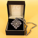 SG Liquid Metal by Sergio Gutierrez LEN 3411 – Antique silver finish “Star of David “necklace