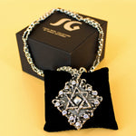 SG Liquid Metal by Sergio Gutierrez LEN 3411 – Antique silver finish “Star of David “necklace