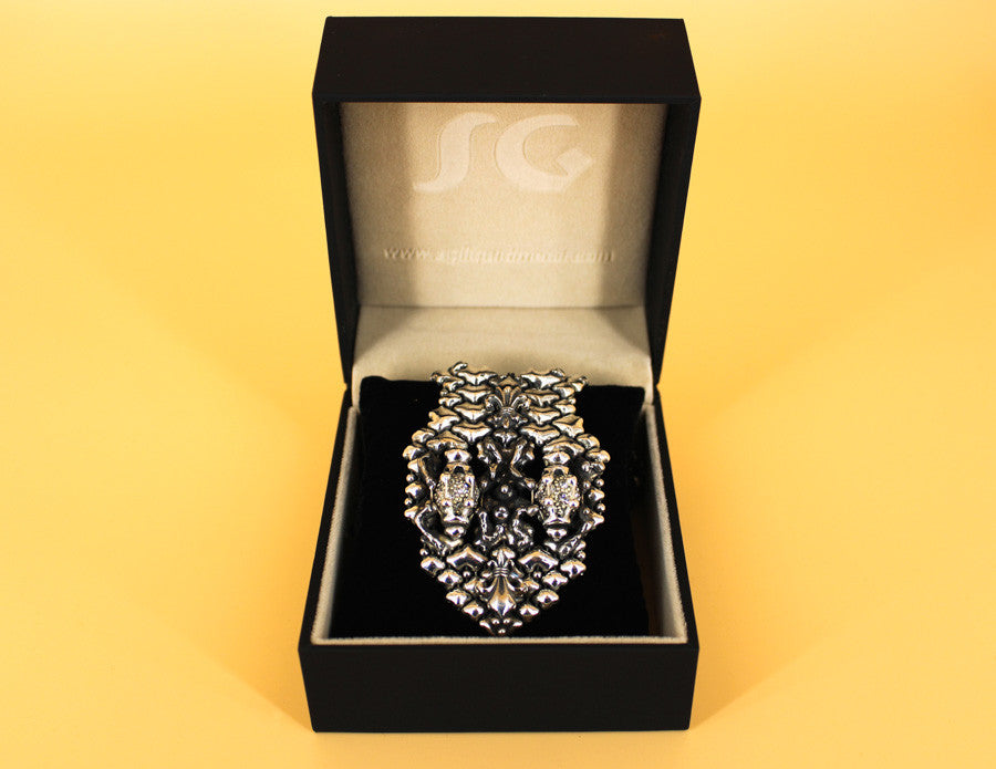 SG Liquid Metal LEN 3917 – Antique silver finish necklace by Sergio Gutierrez