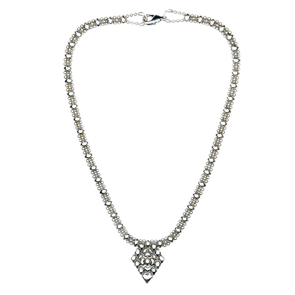 SG Liquid Metal MINI G-N Chrome Finish Necklace by Sergio Gutierrez