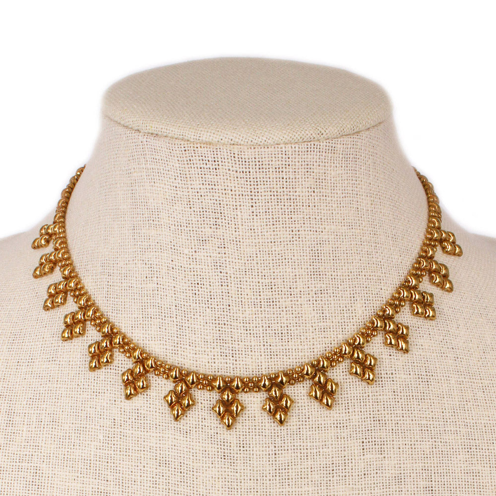 SG Liquid Metal MINI-J-AG Antique Gold Finish NECKLACE by Sergio Gutierrez