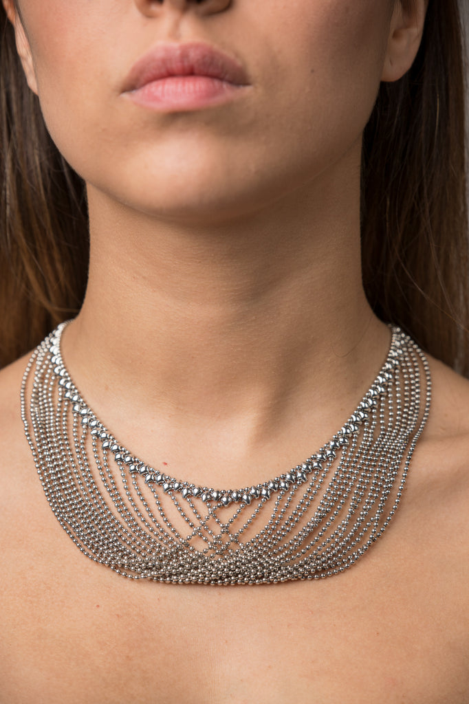 SG Liquid Metal N15-AS Antique Silver Necklace by Sergio Gutierrez