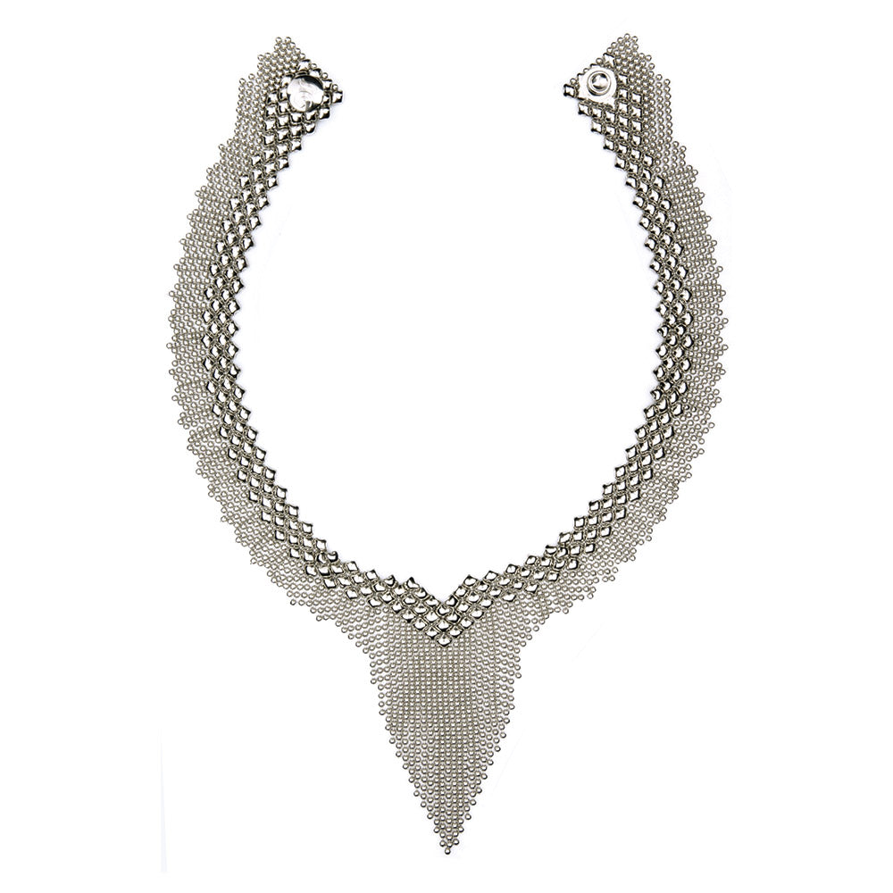 SG Liquid Metal N16-N Chrome Finish Necklace by Sergio Gutierrez