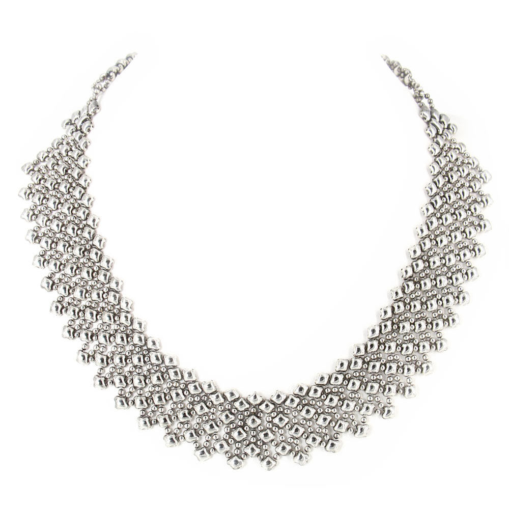 SG Liquid Metal N17-AS Antique Silver Necklace by Sergio Gutierrez