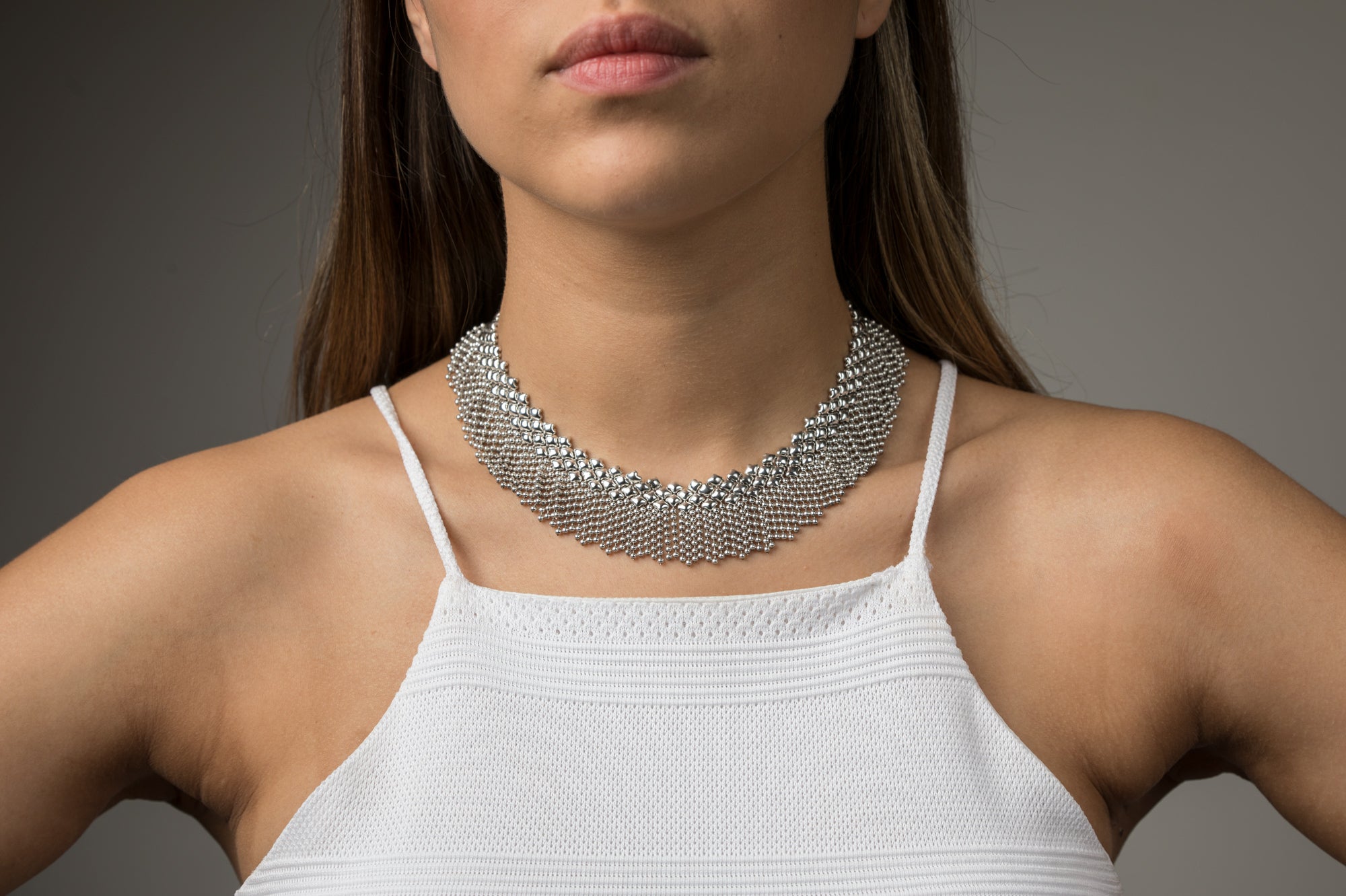 SG Liquid Metal N8-AS Antique Silver Necklace by Sergio Gutierrez
