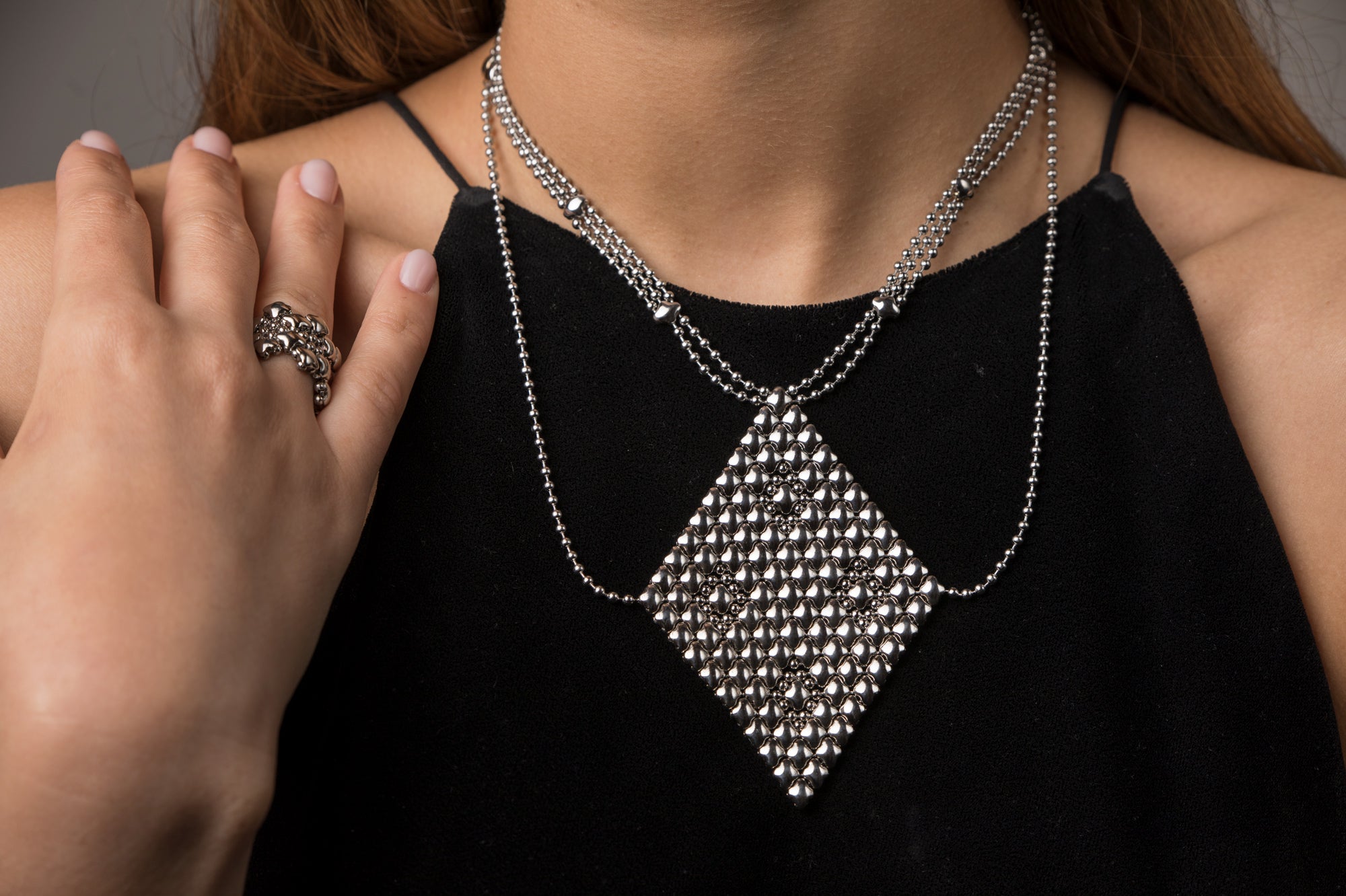 SG Liquid Metal Necklace1 - SS (Stainless Steel Necklace) by Sergio Gutierrez