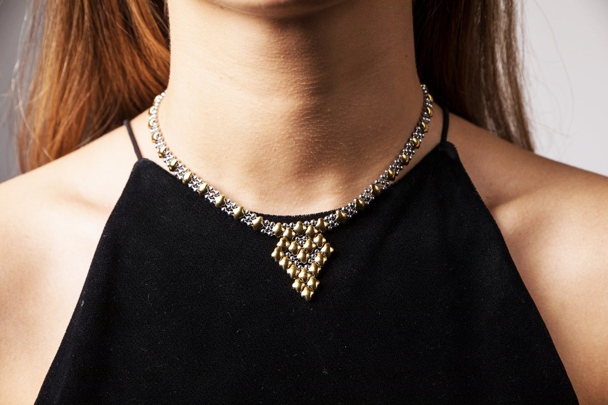 SG Liquid Metal Necklace G - SS / Gold Titanium (Stainless Steel Necklace) by Sergio Gutierrez