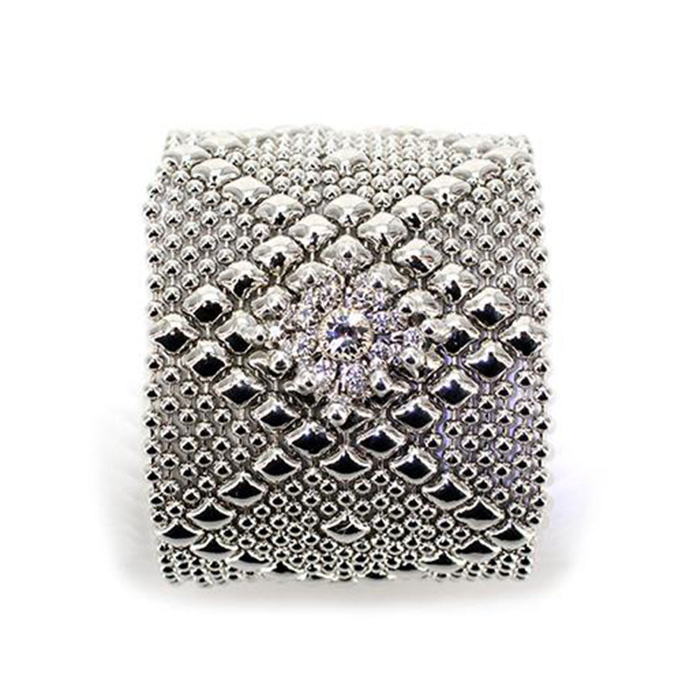 SG Liquid Metal RSB10-N Chrome Finish Bracelet with Swarovsky Crystals by Sergio Gutierrez