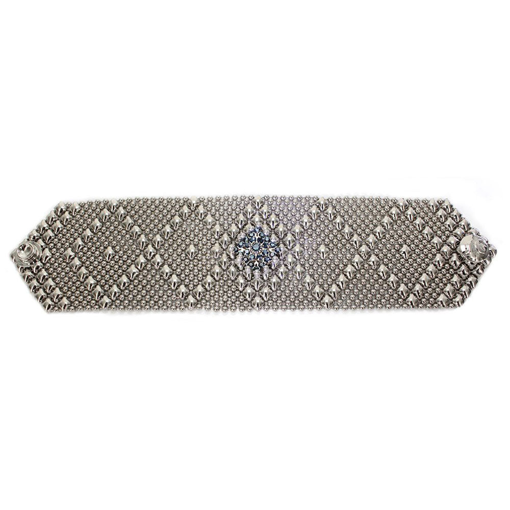 SG Liquid Metal RSB10-N Chrome Finish Bracelet with Swarovsky Crystals by Sergio Gutierrez