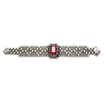 SG Liquid Metal RTB12-AS Antique Silver Bracelet with Swarovsky Crystals by Sergio Gutierrez