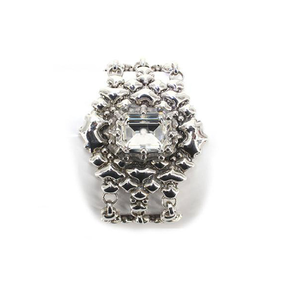 SG Liquid Metal RTB17-AS Antique Silver Bracelet with Swarovsky Crystals by Sergio Gutierrez
