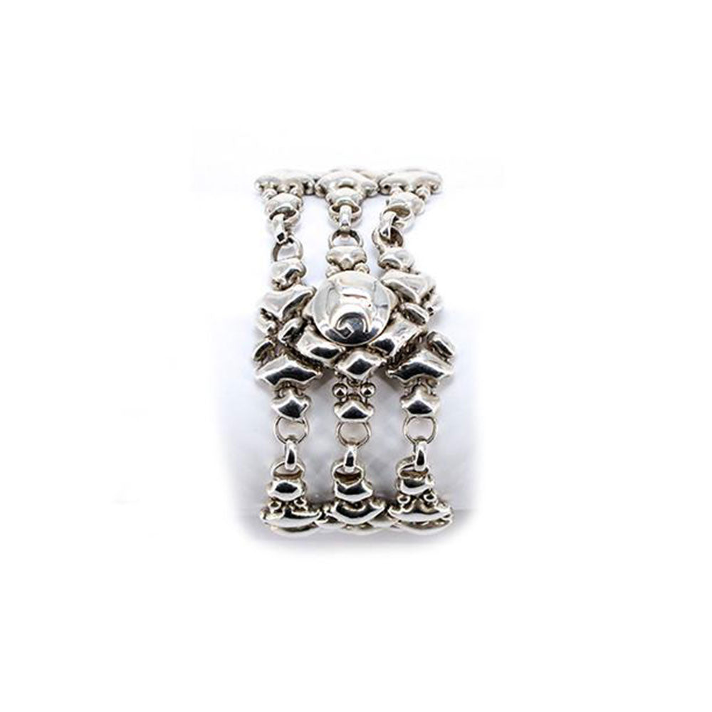 SG Liquid Metal RTB17-AS Antique Silver Bracelet with Swarovsky Crystals by Sergio Gutierrez