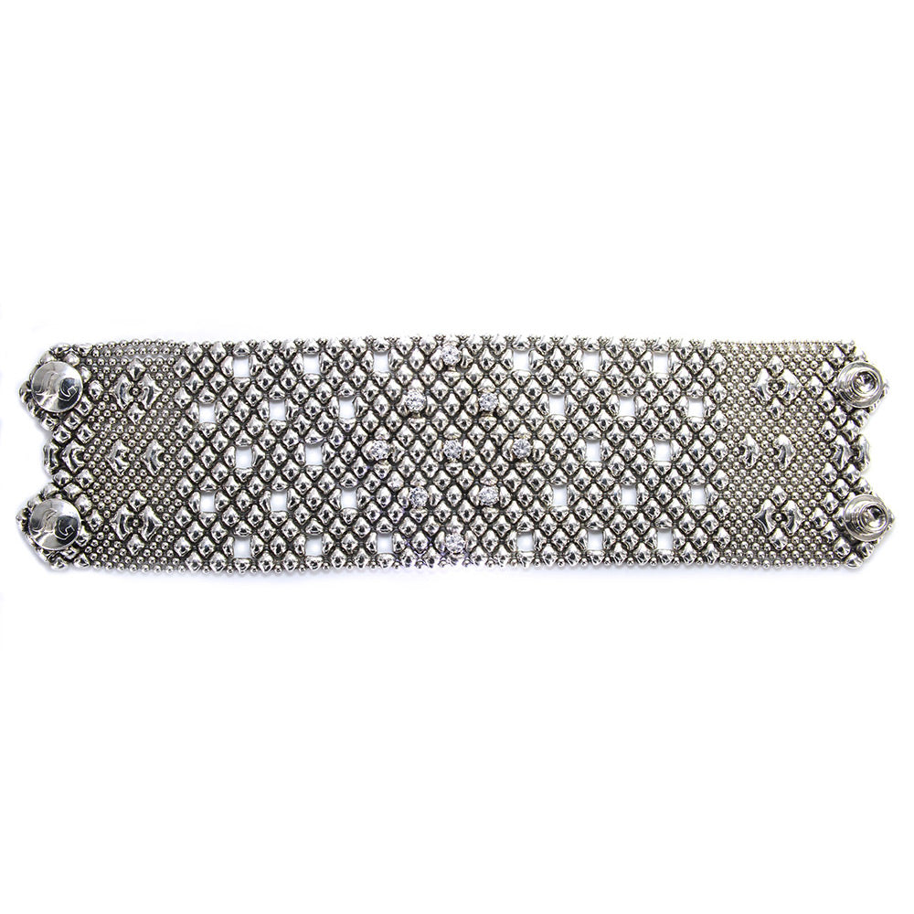 SG Liquid Metal RTB23-ZIR-AS Antique Silver Bracelet by Sergio Gutierrez