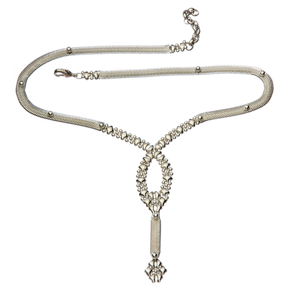 SG Liquid Metal SNNEC3-N Chrome Finish Necklace by Sergio Gutierrez