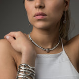 SG Liquid Metal SNNEC2-AS Snake Antique Silver Finish Necklace by Sergio Gutierrez
