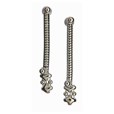 SG Liquid Metal SNE2 - AS Antique Silver Finish Earrings by Sergio Gutierrez