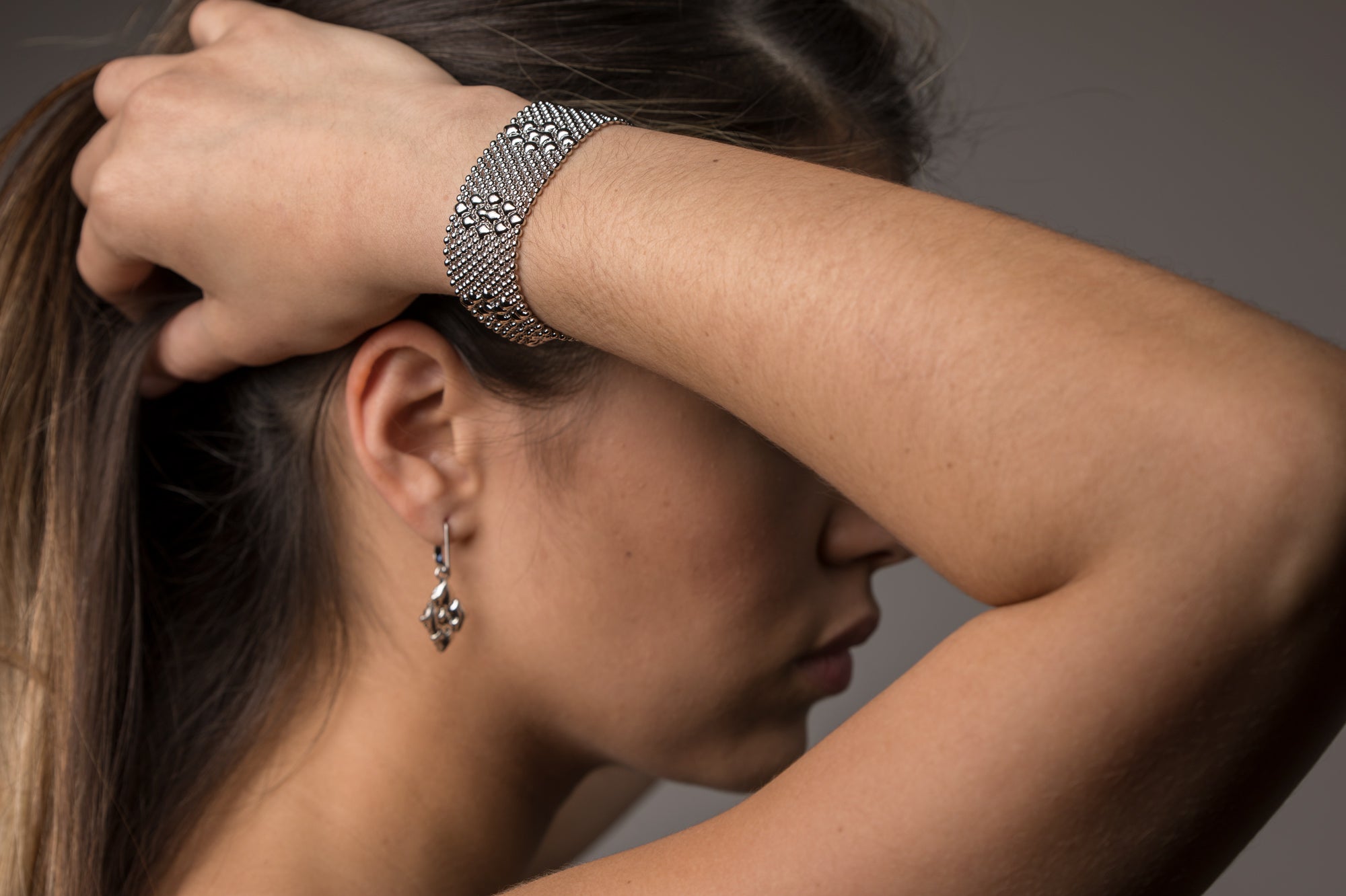 SG Liquid Metal TB34-N Chrome Finish Bracelet by Sergio Gutierrez